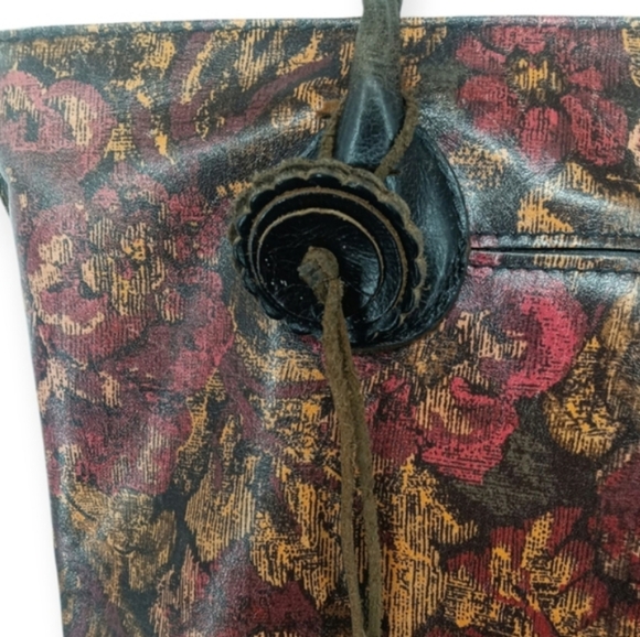 Patricia Nash Eastleigh Leather Tote Bag Vintage Floral Print with Tassel Charm - Picture 5 of 15